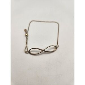 Alex and Ani Sterling Silver 925 Infinity Pull Chain Adjustable Bracelet Gold